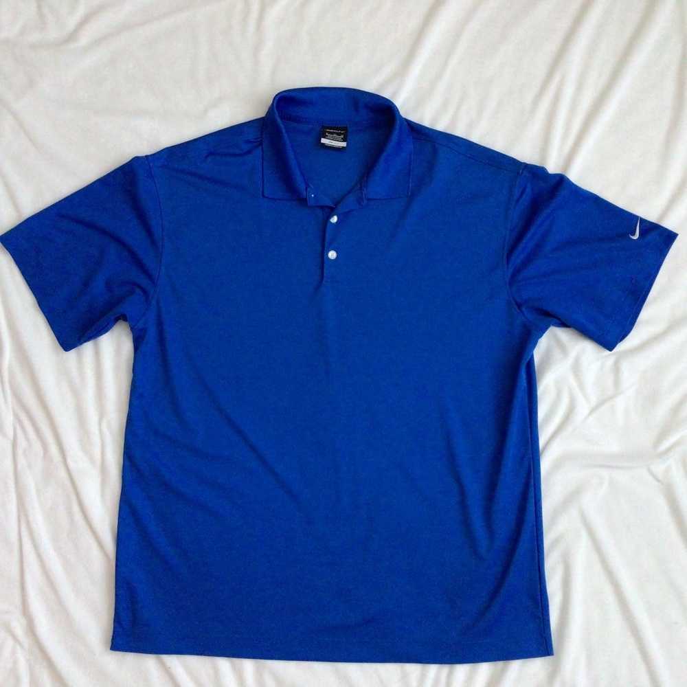 NIKE MENS  DRI-FIT GOLF SHIRT - ROYAL BLUE SIZE XL